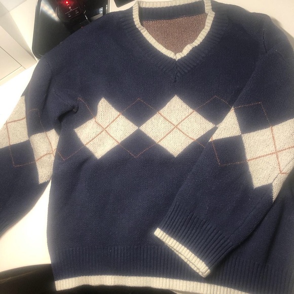 vintage argyle oversized sweater - Picture 2 of 3